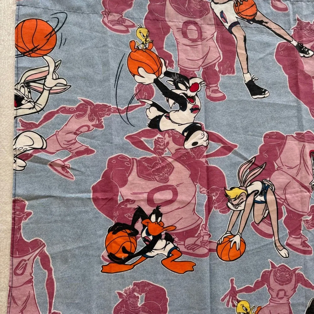 2pc Vintage 1996 Space Jam Curtain Panels Michael Jordan Looney Tunes 35x87